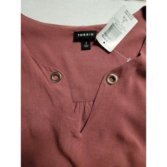 NWT Torrid Womens Sleeveless Crepe Tunic Shirt Dark Mauve Pullover US 2X (18-20) - Picture 9 of 10